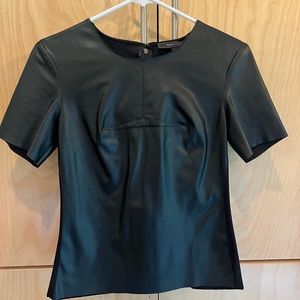 BCBG vegan leather top.